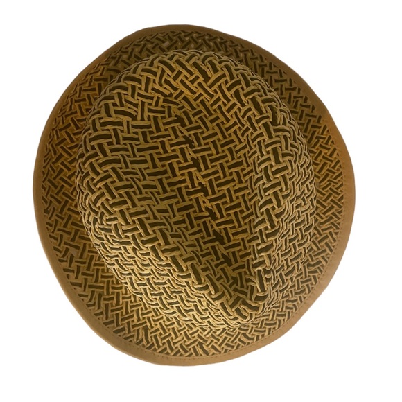 Tan, Blue Saks fifth avenue hat, Fedora,summer, beach, short brim,straw,OS,New - Picture 6 of 7